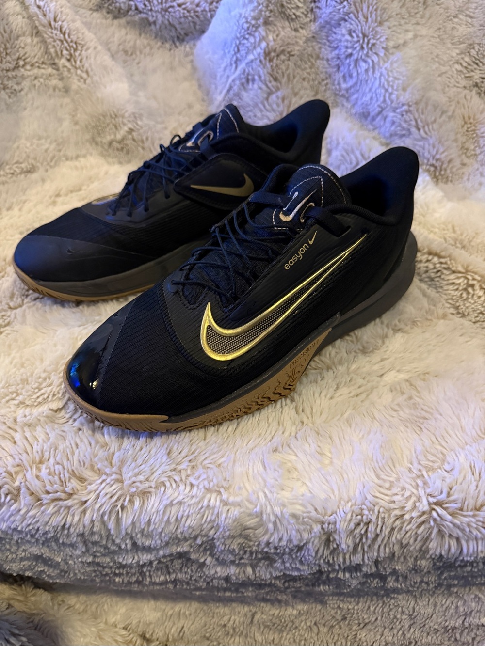 Nike Men’s Black Sneakers with Gold Swoosh